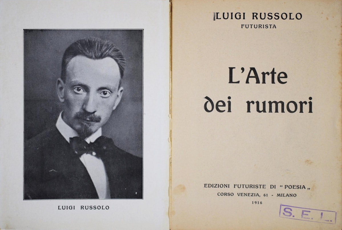 Luigi Russolo’s photo as frontispiece next to the title page