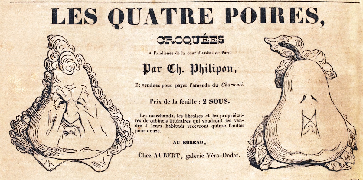 Image of Marianne: analysis of the pear - caricature about Louis Philippe  by French School, (19th century)