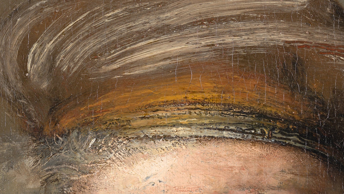 detail of headpiece from Rembrandt self-portrait
