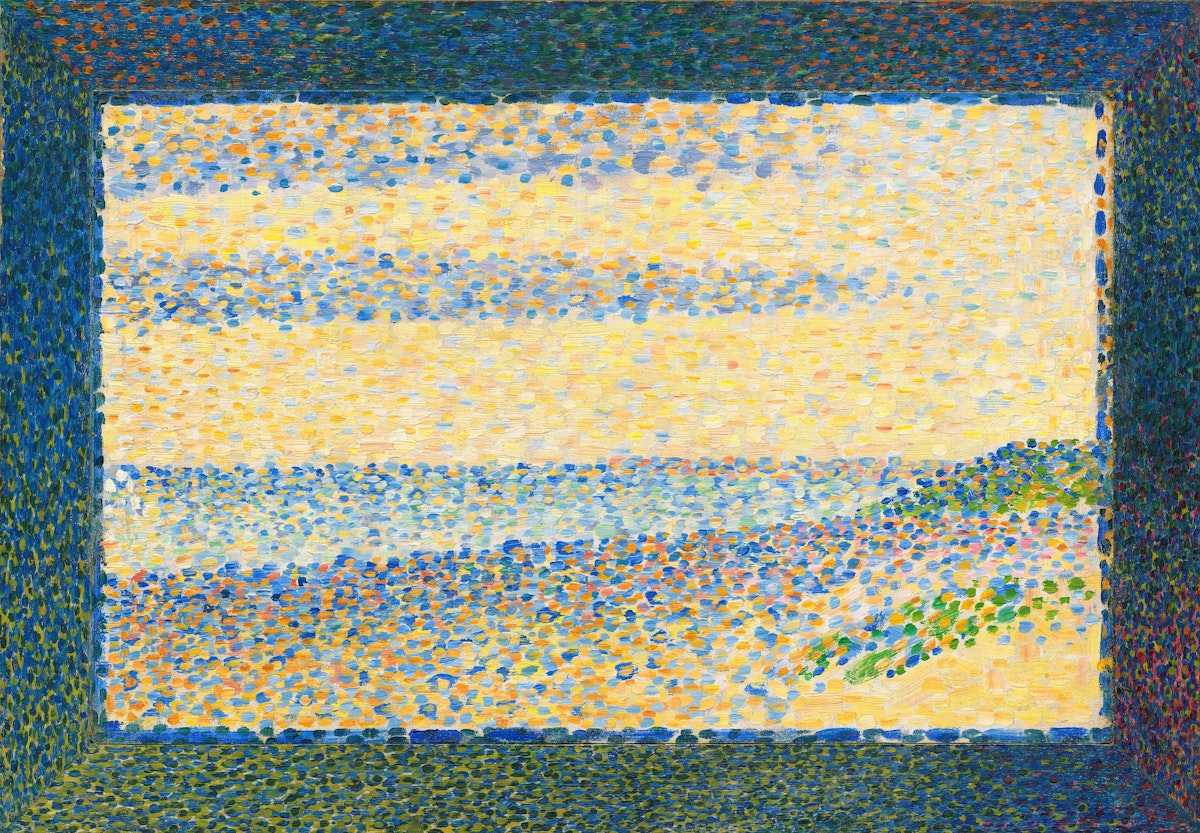Seurat Seascape Gravelines)
caption={Georges Seurat, *Seascape (Gravelines)*, 1890 — <a href="https://www.nga.gov/collection/art-object-page.157929.html">Source</a>