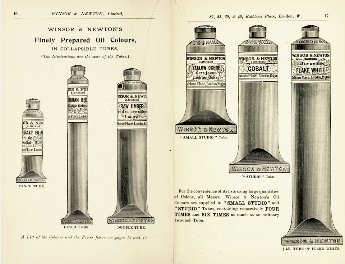 Winsor and Newton paint tubes)
width={1000