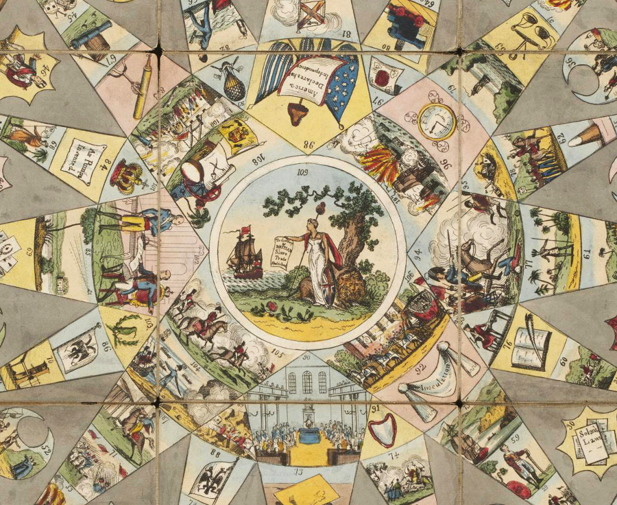 Players moving pieces along a track to be first to reach a goal was the archetypal board game format of the 18th and 19th centuries. Alex Andriesse lo
