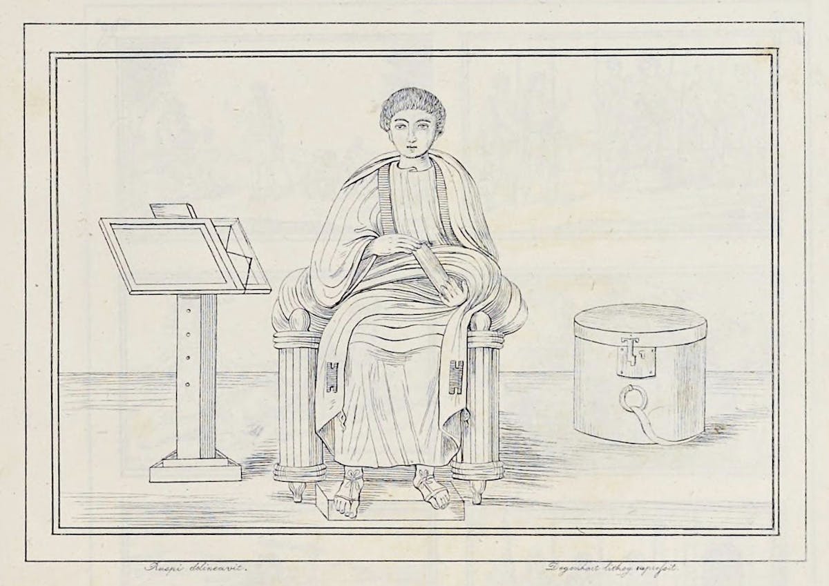 A miniature of Virgil from the reproduction of the Vergilius Vaticanus