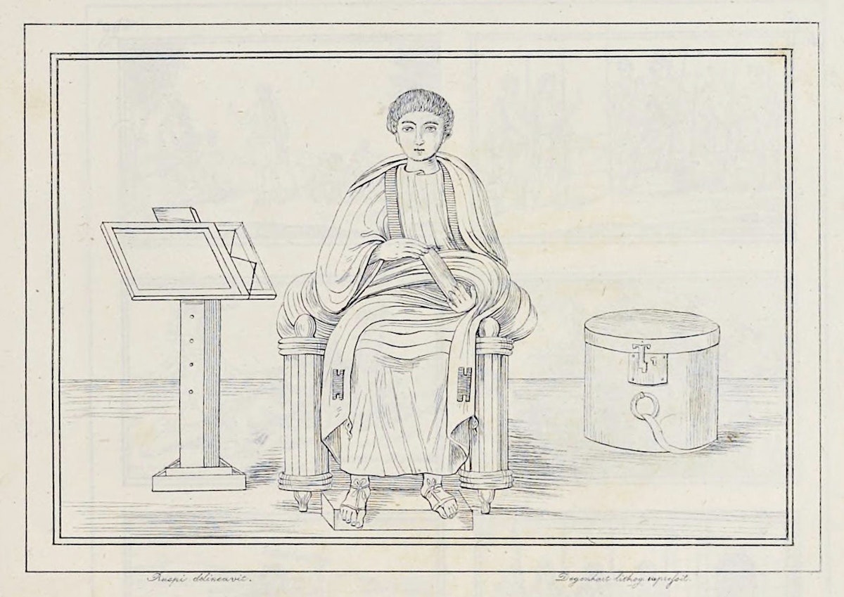 A miniature of Virgil from the reproduction of the Vergilius Vaticanus