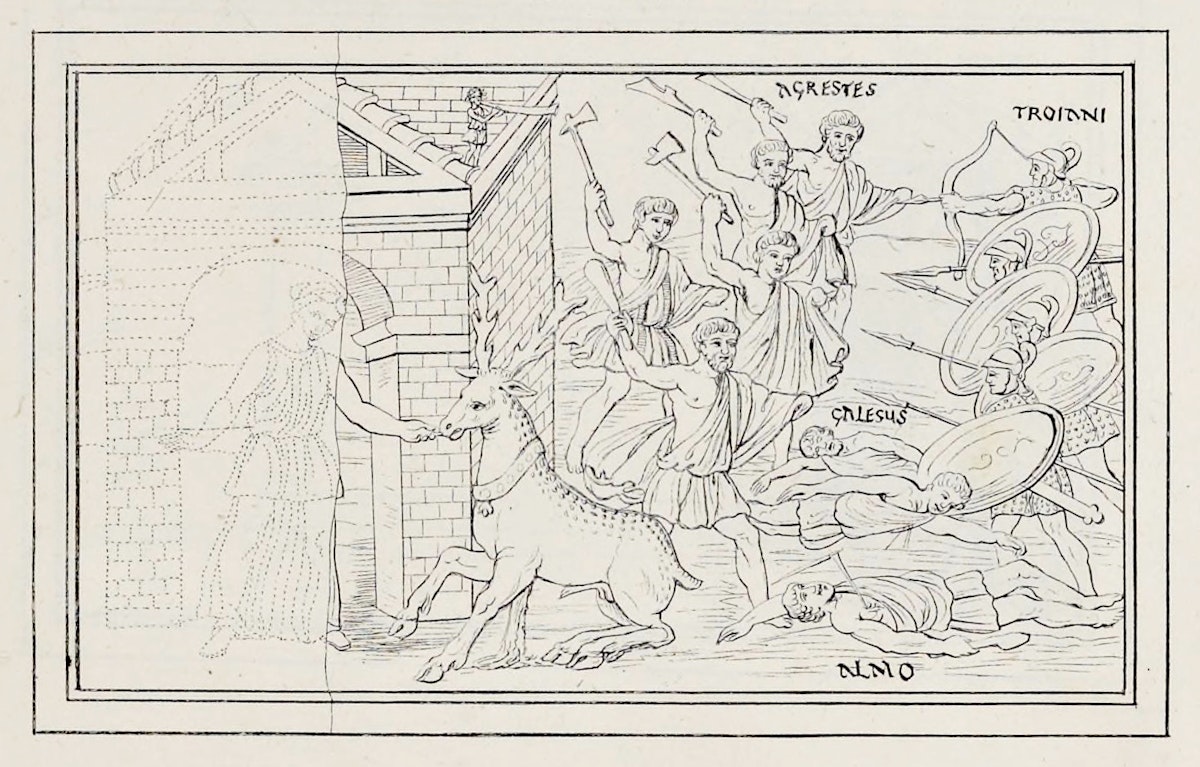 Vergilius Vaticanus reproduction of a scene fro the Aeneid