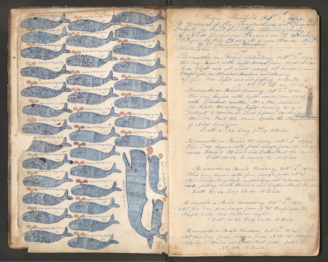 The Art of Whaling: Illustrations from the Logbooks of Nantucket Whaleships  — The Public Domain Review