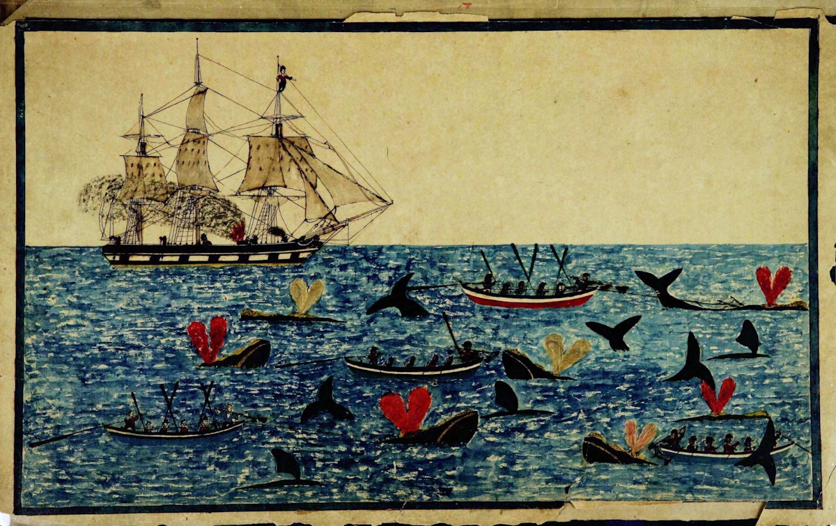 Whaling logbook illustration