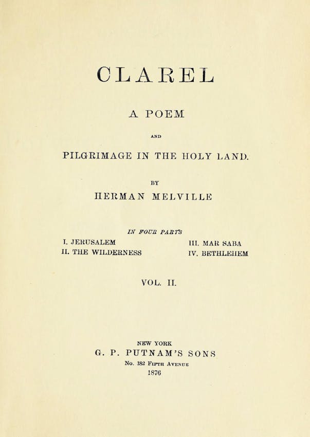 Herman Melville clarel title page