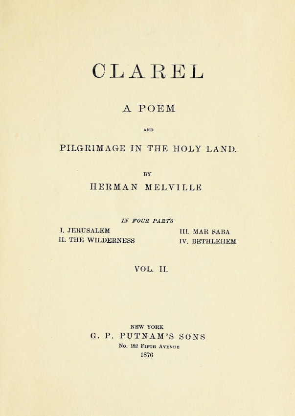 Herman Melville clarel title page