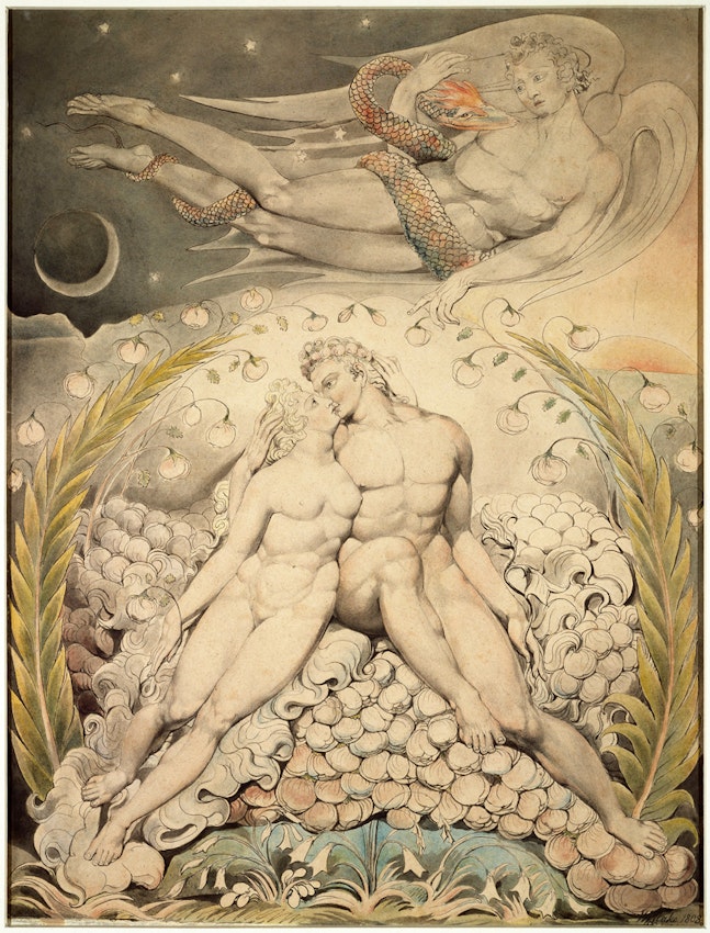 Adam and Eve by William Blake from his Paradise Lost series