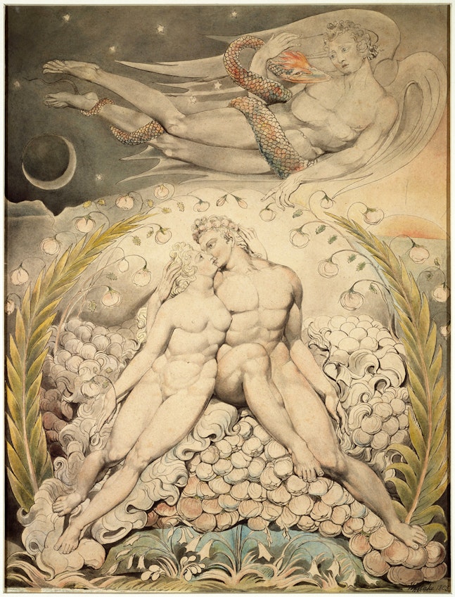 Adam and Eve de William Blake de su serie Paradise Lost