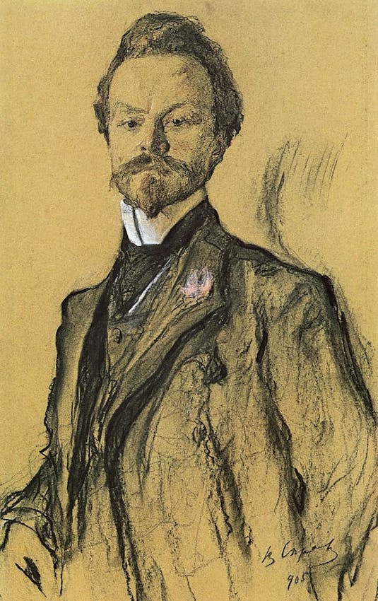 Konstantin Balmont by Valentin Serov