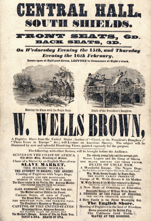 Broadside advertising a UK lecture by William Wells Brown