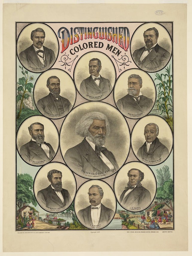poster celebrating distinguished black americans from the 19th century
