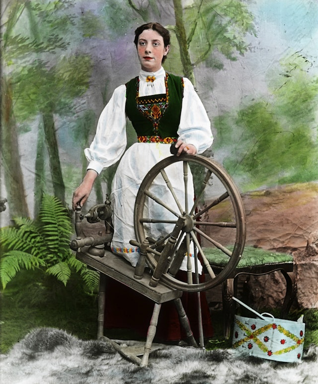 Woman and Spinning Wheel