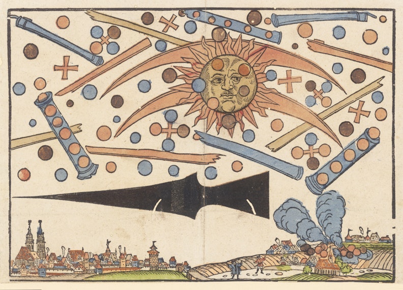Celestial phenomenon over Nuremberg, April, 1561