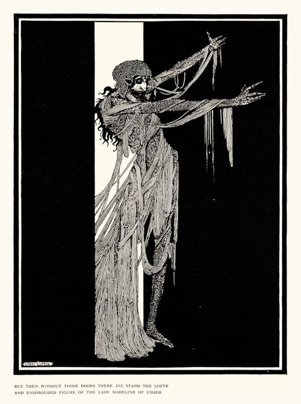 Harry clarke illustration for edgar allan poe tales of mystery and imagination