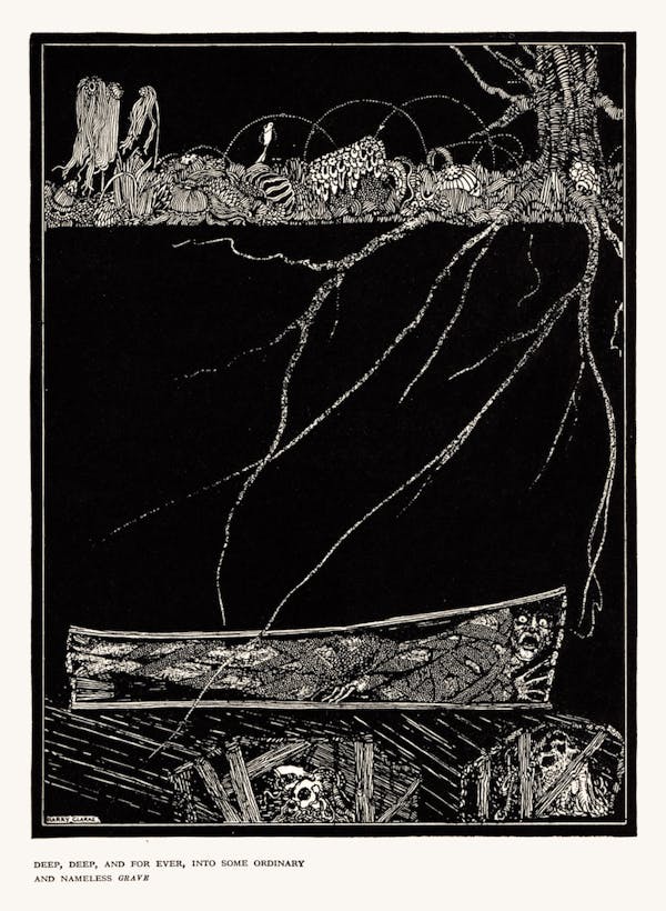 Harry clarke illustration for edgar allan poe tales of mystery and imagination