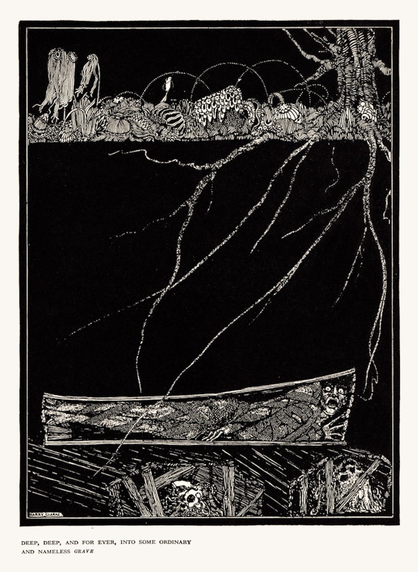 Harry clarke illustration for edgar allan poe tales of mystery and imagination