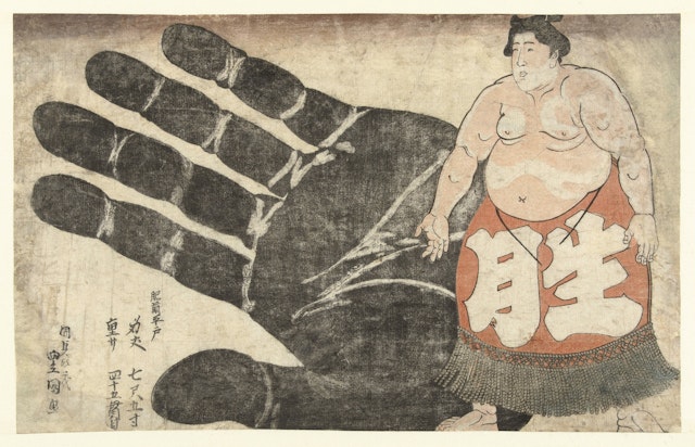 Sumo Wrestler and His Hand